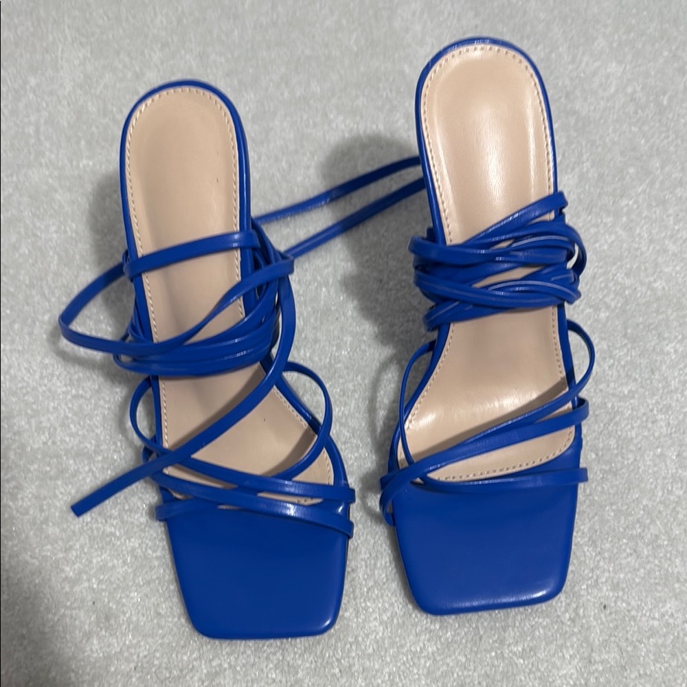Elegant Blue Strappy Sandals